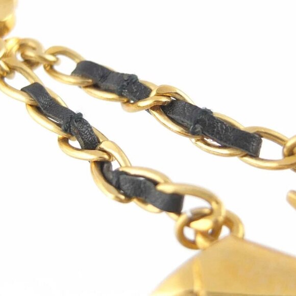 CHANEL CC Logos Pearl No.5 Camellia Leo Leather Necklace 32" 95A Auth w/Box D-10 - Picture 6 of 8